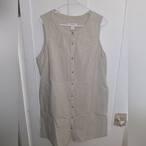 Liz Claiborne Women's Sleeveless Button-Down Dress